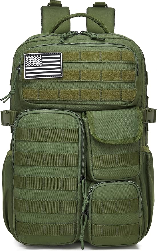 Wotony Tactical Backpack - Military waterproof backpack with multiple pockets and tactical gear for the outdoors (army green, 30L)