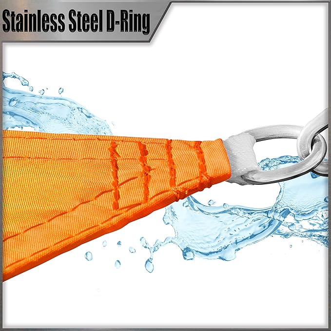Amgo 10' x 10' Custom Size Orange Rectangle Square Waterproof Sun Shade Sail Order to Make UPF50+ AMWTPR0712 Canopy Awning, 98% UV Blockage Water Resistant, Backyard Patio Garden (We Customize)