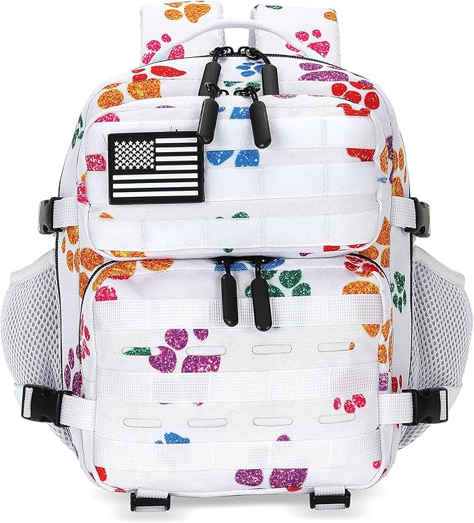 9L Mini Tactical Backpack 9L Assault Pack 9L Tactical Backpack Hiking Fitness Backpack(Colorful Cat's Paw)