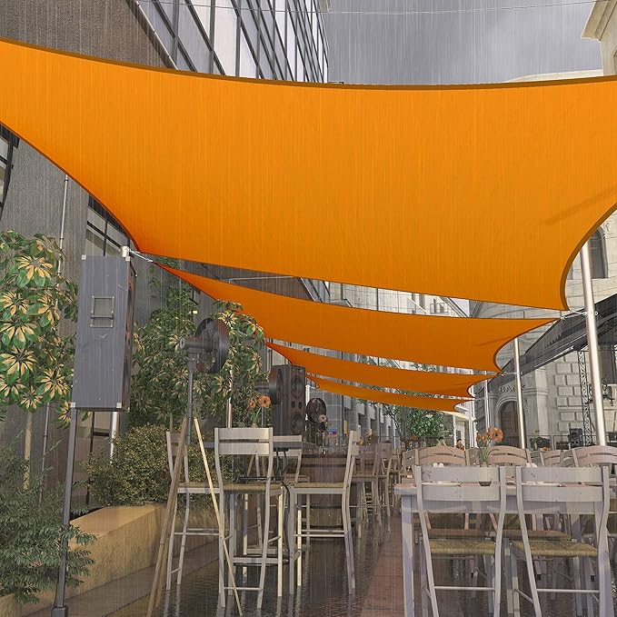 Amgo 10' x 10' Custom Size Orange Rectangle Square Waterproof Sun Shade Sail Order to Make UPF50+ AMWTPR0712 Canopy Awning, 98% UV Blockage Water Resistant, Backyard Patio Garden (We Customize)