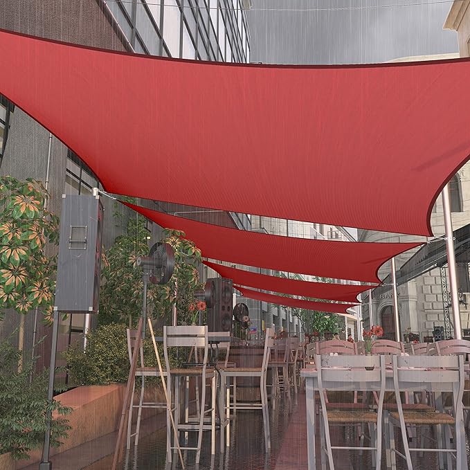 Amgo 10' x 10' Custom Size Red Rectangle Square Waterproof Sun Shade Sail Order to Make UPF50+ AMWTPR0712 Canopy Awning, 98% UV Blockage Water Resistant, Backyard Patio Garden (We Customize)