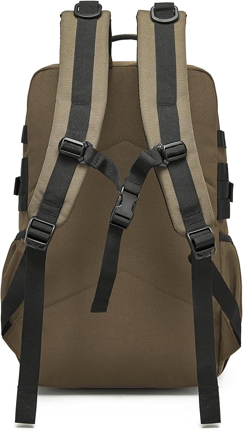 Wotony Tactical Backpack - Military waterproof backpack with multiple pockets and tactical gear for the outdoors (light coffee, 35L)