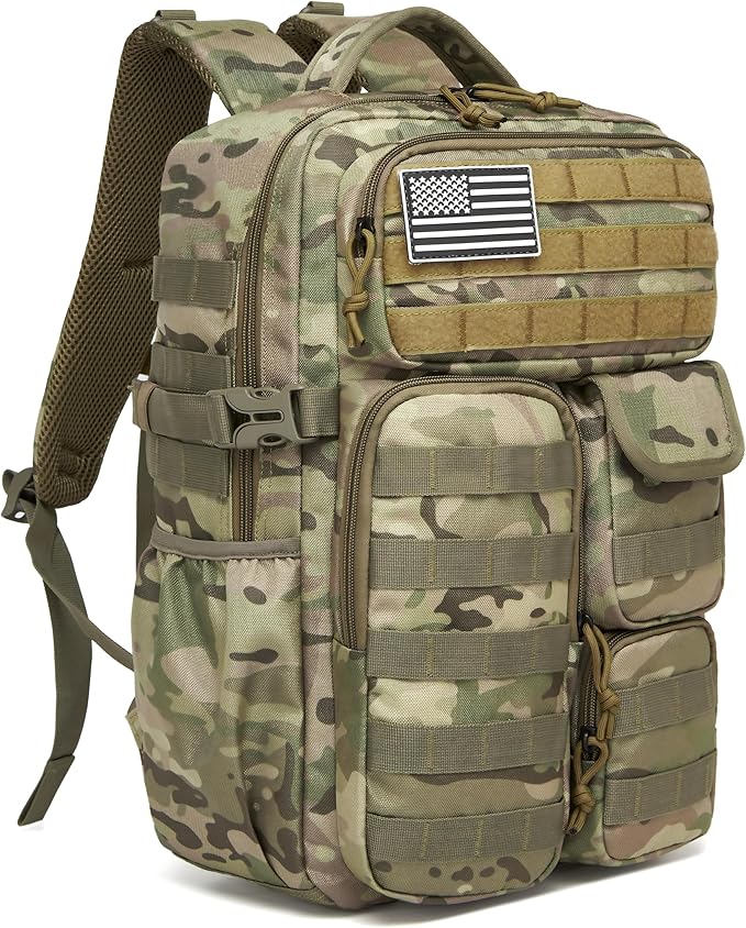 Wotony Tactical Backpack - Military waterproof backpack with multiple pockets and tactical gear for the outdoors (CP, 30L)
