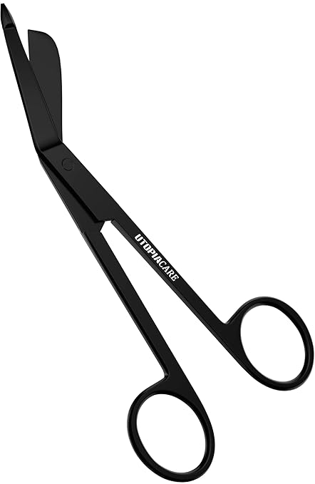 Utopia Care Bandage Scissors, 5.5 Inch Stainless Steel Shears for First Aid and Professional Use – Black