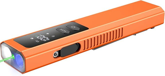 5 in 1 PRO EDC Flashlight Flat with Green Beam, UV Light, 800LM White Light LED Combo, Portable Pocket Flash Lights with Magnet for Outdoors Emergency and Work(Orange)
