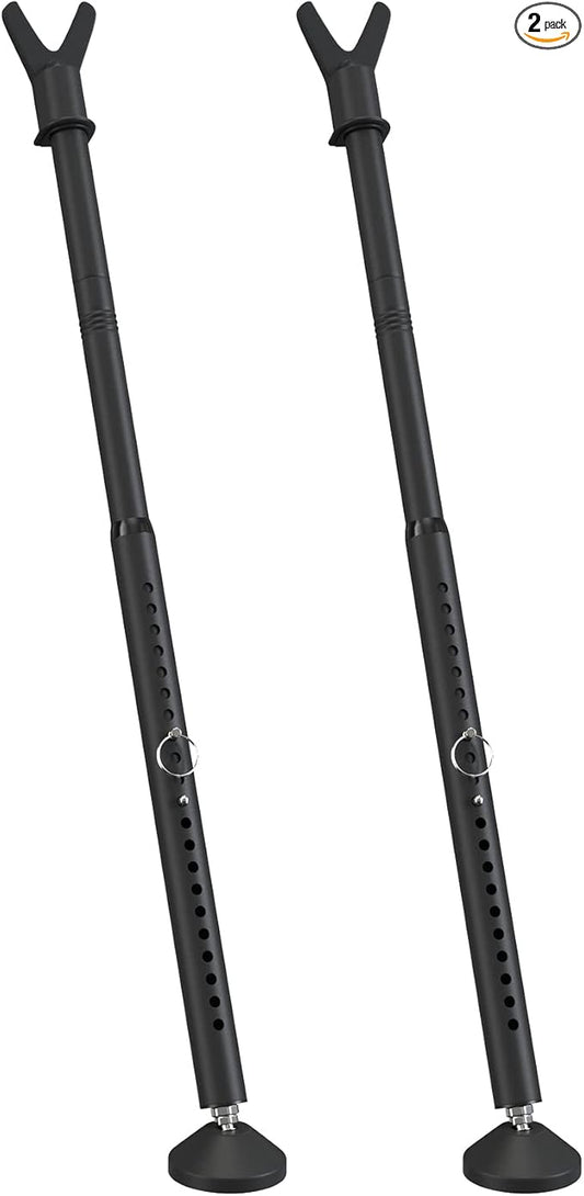 2Pack Door Security Bar for Hinged Sliding Doors and Windows,19 to 52 Inch Adjustable 3 in 1 Door Security Barricade Security Bar, Portable Home Security Door Stopper