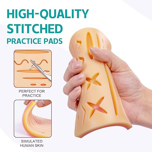 3-Piece Suture Pad, Suture Practice Pad with Various Wound Shapes, Suture Practice Kit, Suitable for Medical, Veterinary Medical Staff Training and Practice (Combination One)