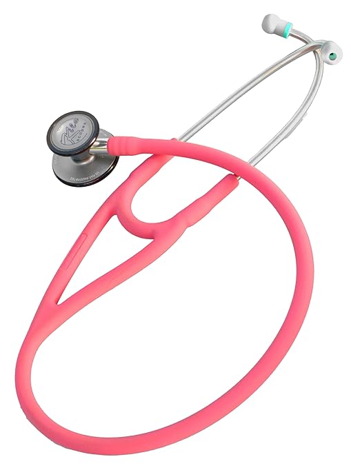 Virtuoso Dual Head Cardiology Stethoscope, Professional Quality, Long Tube, KS-751 Pink