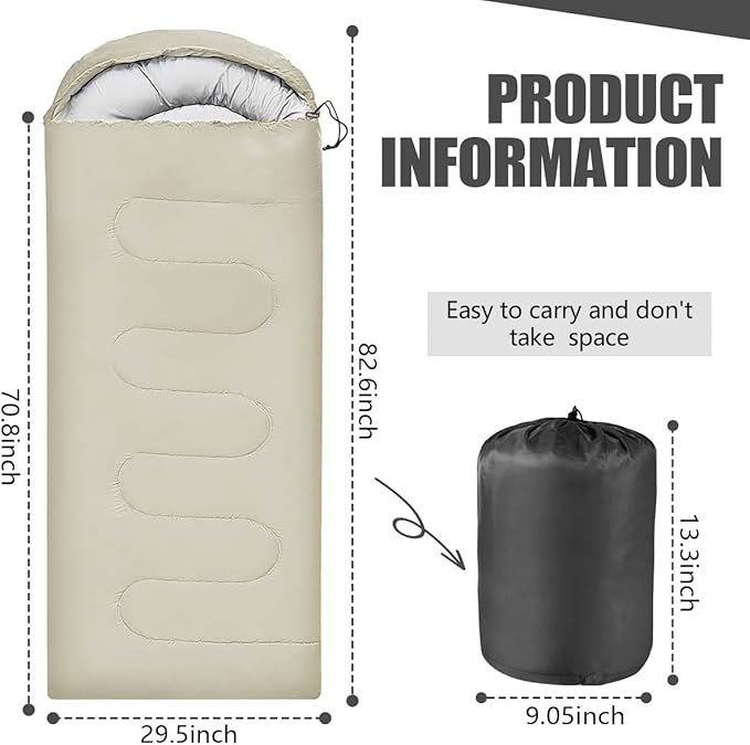 Camping Sleeping Bags for Adults Kids Waterproof Lightweight Sleeping Bag for Cold Weather or Warm Backpacking Hiking Mountaineering Indoor Outdoor Use