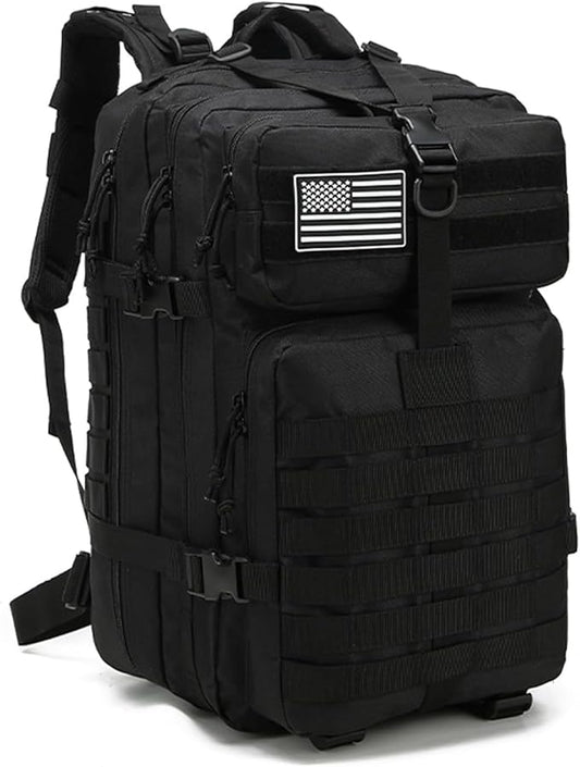 45L Military Tactical Backpack for Men & Women Bug Out Bag Assault pack Molle Daypack Hiking Trekking Rucksack(45L black)