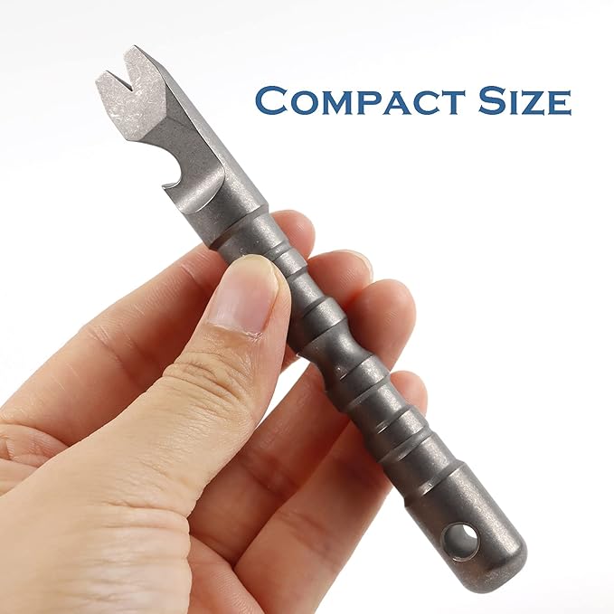 Titanium Alloy EDC Pry Bar with Bottle Opener Screwdriver Function Multi Tool (Grey)