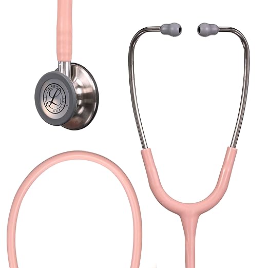 3M Littmann Classic III Monitoring Stethoscope, 5910C, More Than 2X as Loud, Weighs Less, 27" Champagne Rose Satin-Finish Tube for Added Comfort, Flexibility and Cleanability
