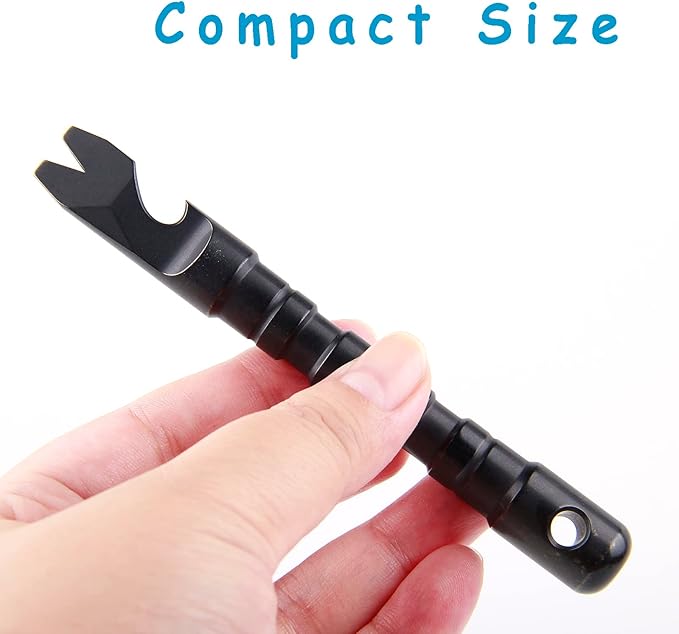 Titanium Alloy EDC Pry Bar with Bottle Opener Screwdriver Function Multi Tool (Black)