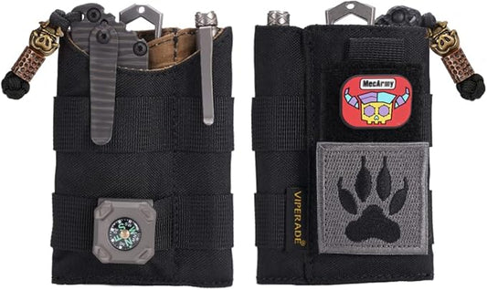 VIPERADE VE9 EDC Pocket Organizer Tool Pouch, Multitool Sheath with Patch Area for DIY, EDC Pocket Pouch with 3 Slip Pockets for Men Outdoor Activity Daily Carry