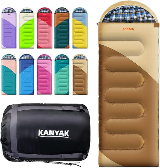 Camping Sleeping Bag, 32℉ Sleeping Bags for Adults Kids Teens Cold Weather Warm Sleeping Bag Winter for 3-4 Season Camping, Camping Gear Equipment, Traveling, and Outdoors