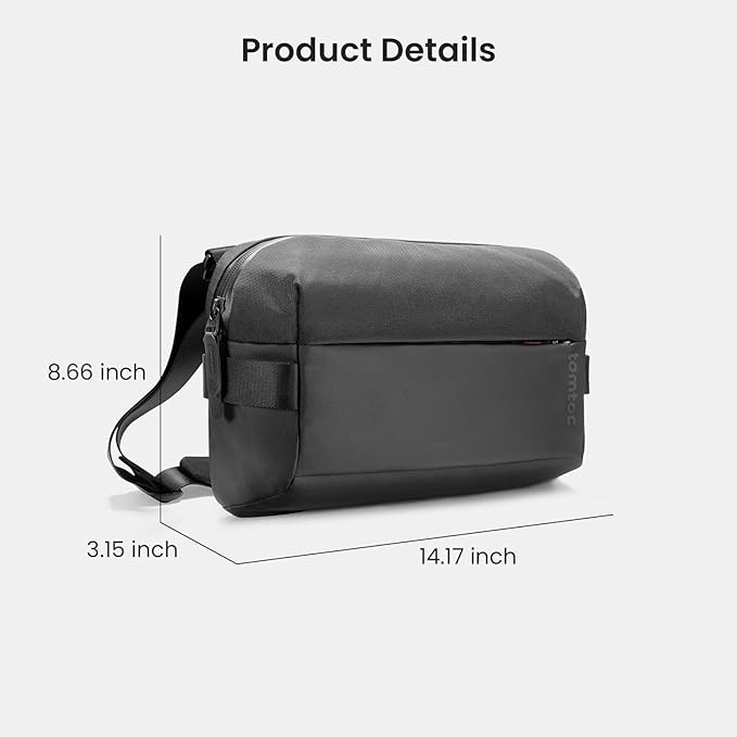 tomtoc Compact EDC Sling Bag, Minimalist Chest Shoulder Backpack Crossbody Bag for Men Women, Lightweight Carry Casual Bag
