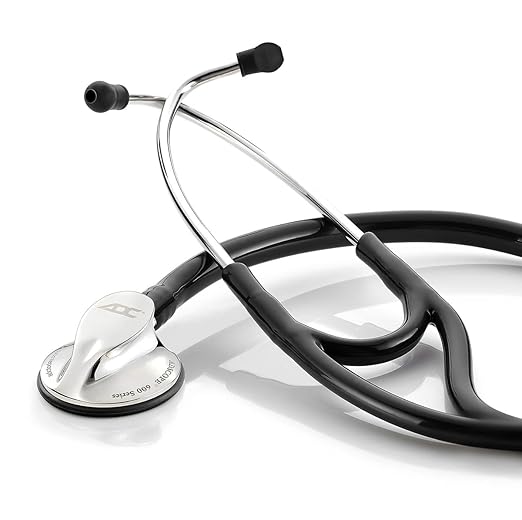 ADC Adscope 600 Platinum Series Cardiology Stethoscope with Tunable AFD Technology, 27 inch Length, Black