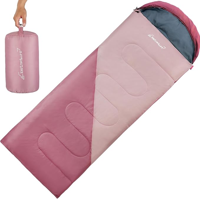 Clostnature Sleeping Bag for Adults and Kids - Lightweight Camping Sleeping Bag for Girls, Boys, Youths, Ultralight Backpacking Sleeping Bag for Cold Weather - Compression Sack Included(Right Zipper)