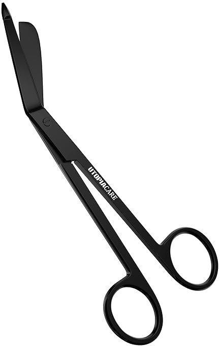 Utopia Care Bandage Scissors, 7.5 Inch Stainless Steel Shears for First Aid and Professional Use – Black
