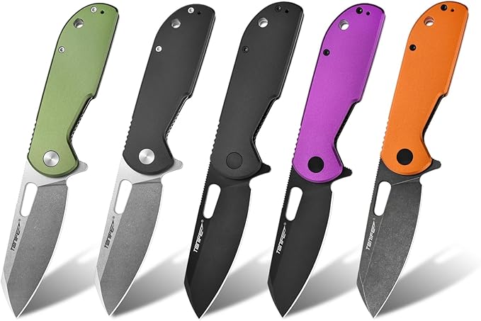 TONIFE Galaxy Mini Folding Knife with D2 Steel Blade and Aluminum Handle, EDC Pocket Tool for Camping, Hiking, and Survival (Black Stone Wash)