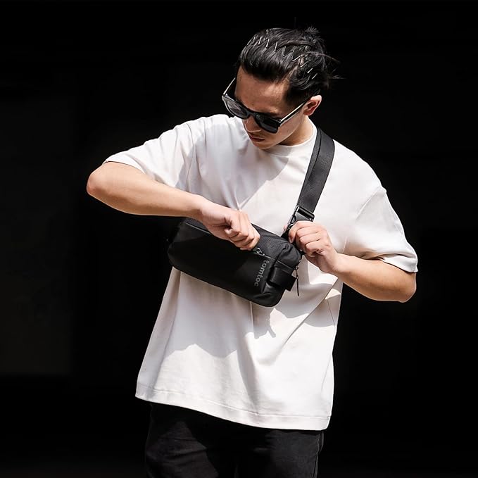 tomtoc Compact EDC Sling Bag, Minimalist Chest Shoulder Backpack Crossbody Bag for Men Women, Lightweight Carry Casual Bag