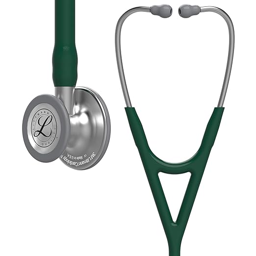 3M Littmann Cardiology IV Diagnostic Stethoscope, 6155, More Than 2X as Loud, Weighs Less, Stainless Steel Chestpiece, 27" Hunter Green Tube