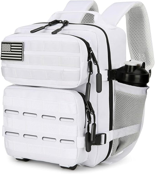 9L Mini Tactical Backpack 9L Assault Pack 9L Tactical Backpack Hiking Fitness Backpack（White）