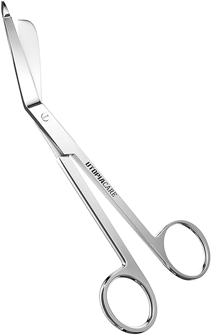 Utopia Care Bandage Scissors, 7.5 Inch Stainless Steel Shears for First Aid and Professional Use – Silver