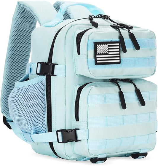 9L Mini Tactical Backpack for Men and Women, Tactical Backpack Small for Hiking, Small Tactical Bag（Light Blue）