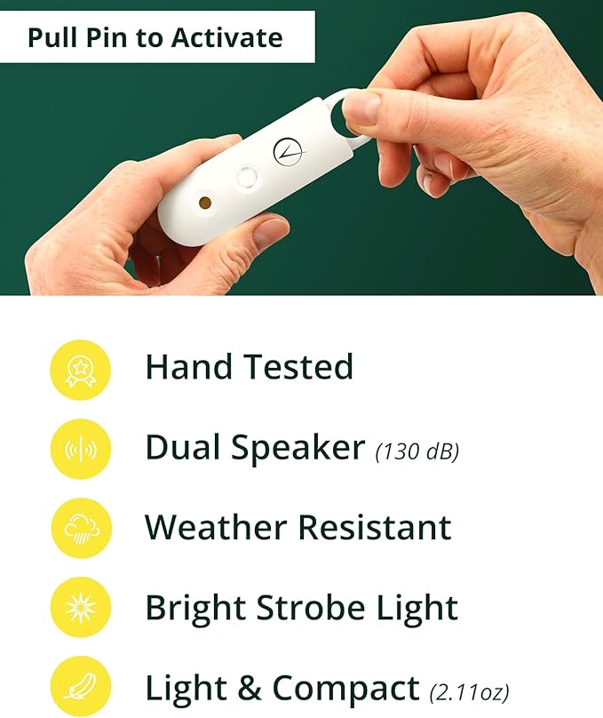 Vantamo Personal Alarm for Self Defense with Low Battery Notice, Strobe Light & Extra Loud 130 dB Double Speakers Safety Keychain Set for Women, Rechargeable Panic Button for Womens Self Defense