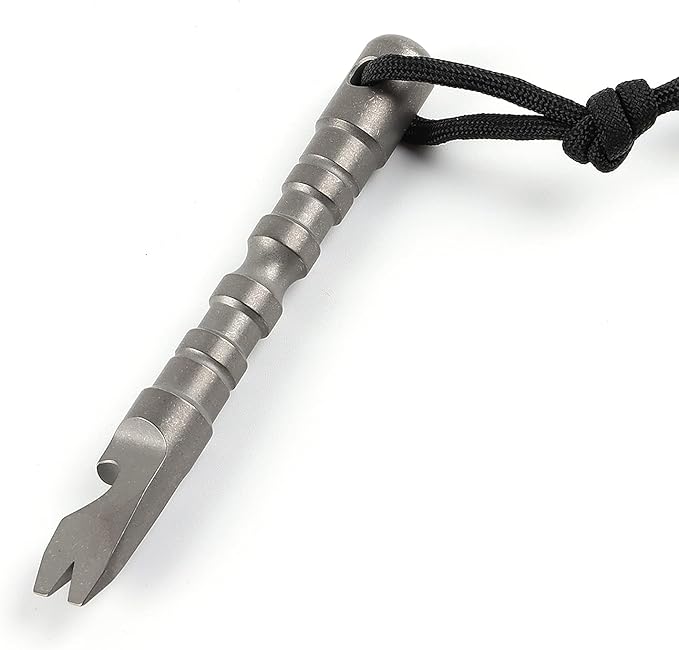 Titanium Alloy EDC Pry Bar with Bottle Opener Screwdriver Function Multi Tool (Grey)