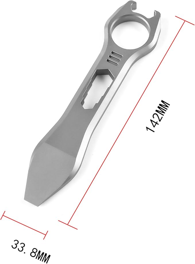 Titanium EDC Pry Bar Multi Tool Bottle Opener Nail Puller Crowbar Wrench Screwdriver Compact Size EDC Multi Tool