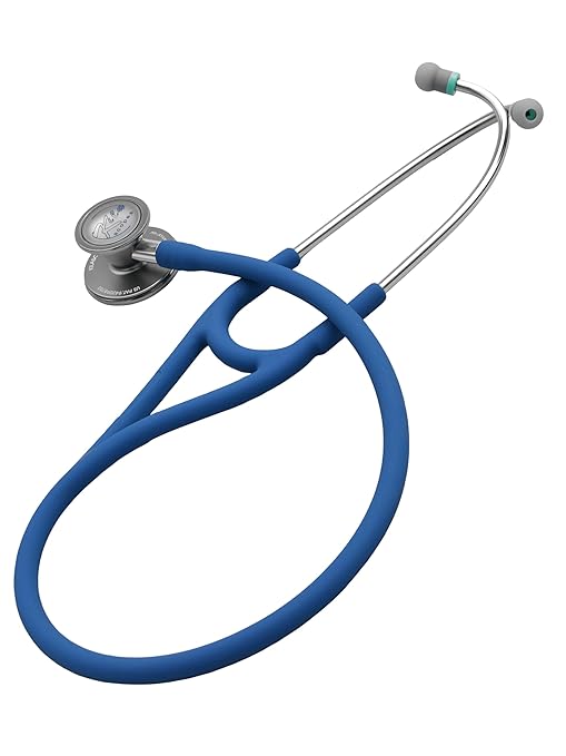 Virtuoso Dual Head Cardiology Stethoscope, Professional Quality, Long Tube, KS-751 Blue