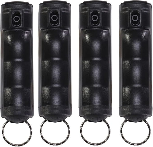 Zarc Vexor Police Strength Pepper Spray, Flip-Top Finger Grip, 20+ Shots, 10-12 Ft. Range - 4 Pack