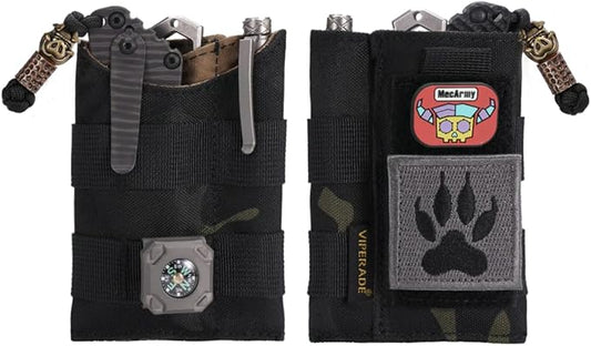 VIPERADE VE9 EDC Pocket Organizer Tool Pouch, Multitool Sheath with Patch Area for DIY, EDC Pocket Pouch with 3 Slip Pockets for Men Outdoor Activity Daily Carry