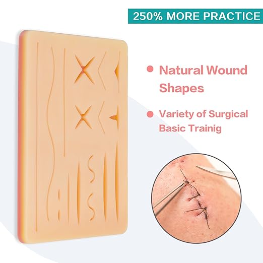 3-Piece Suture Pad, Suture Practice Pad with Various Wound Shapes, Suture Practice Kit, Suitable for Medical, Veterinary Medical Staff Training and Practice (Combination Two)