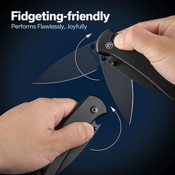 CIVIVI Pocket Folding Knife- Button Lock Knife with Thumb Stud Opener for EDC, 2.98" 14C28N Blade Aluminum Handle, Qubit Utility Knife for Men Women Gift C22030E-1