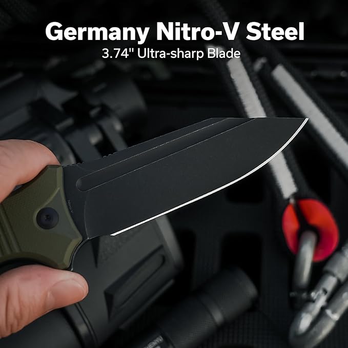 CIVIVI Neurohaptic Pocket Knife for EDC, Folding Knife with 3.74'' Nitro-V Blade G10 Handle, Reversible Clip, Gift for Men Women C23080-3