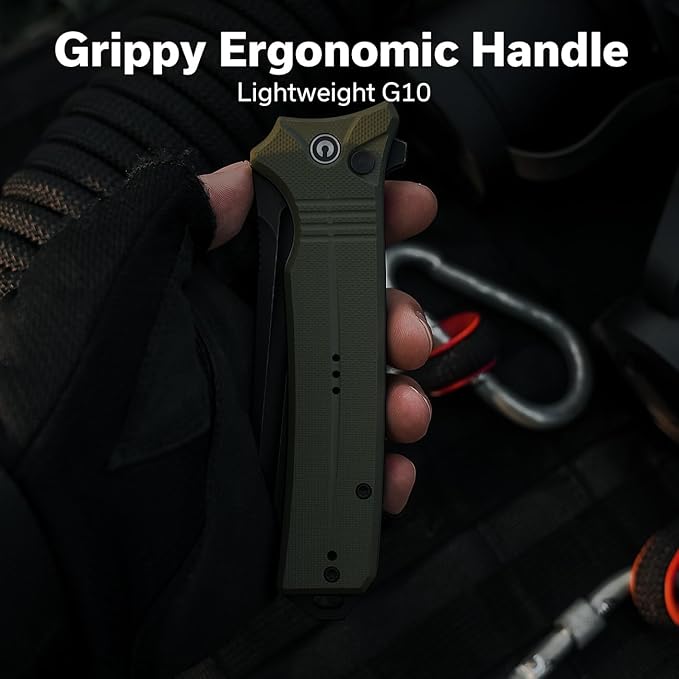 CIVIVI Neurohaptic Pocket Knife for EDC, Folding Knife with 3.74'' Nitro-V Blade G10 Handle, Reversible Clip, Gift for Men Women C23080-3