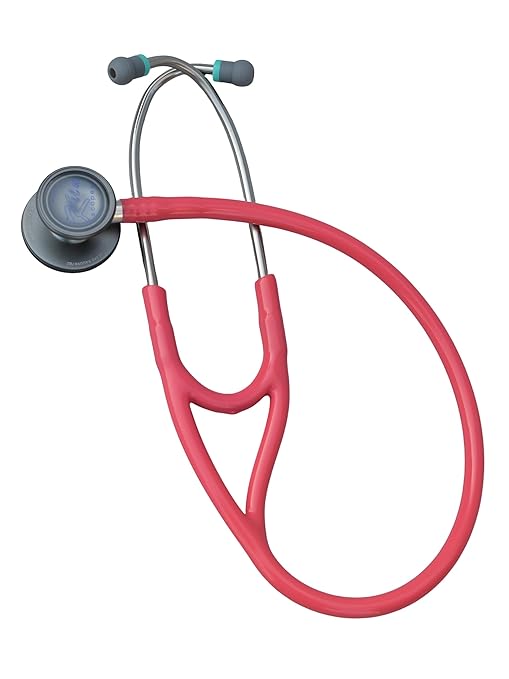 Virtuoso Dual Head Cardiology Stethoscope, Professional Quality, Classic Tube, KS-750 Pink