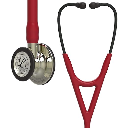 3M Littmann Cardiology IV Diagnostic Stethoscope, 6176, More Than 2X as Loud, Weighs Less, Stainless Steel Champagne-Finish Chestpiece and Stem, 27" Burgundy Tube
