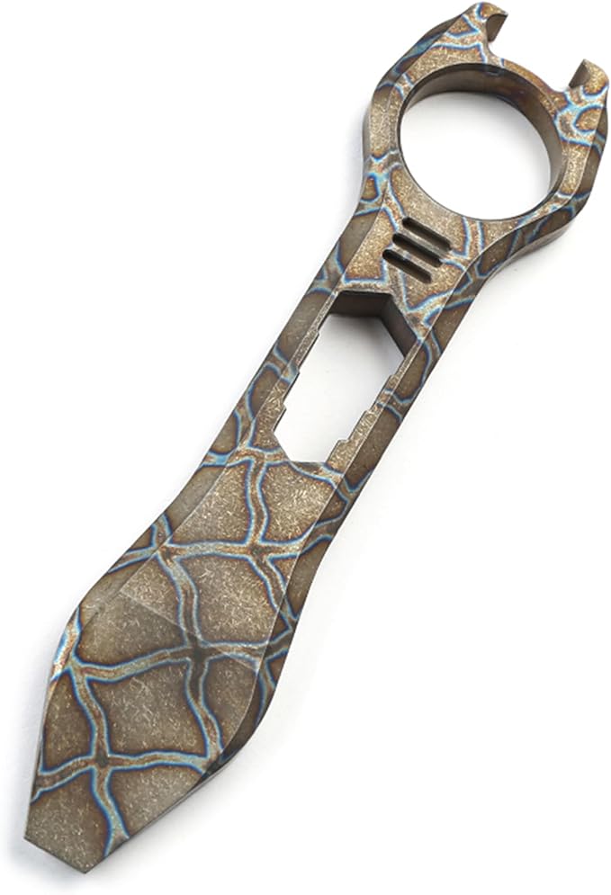 Titanium EDC Pry Bar Multi Tool Bottle Opener Nail Puller Crowbar Wrench Screwdriver Compact Size EDC Multi Tool