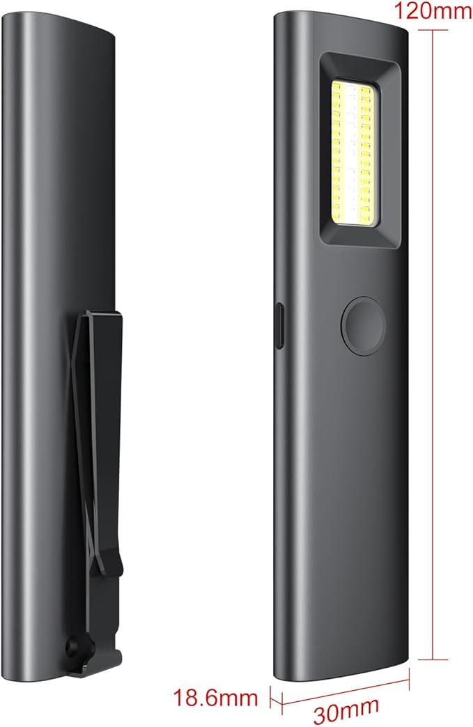 3IN1 EDC Pocket LED Flat Flashlight, USB-C Rechargeable 500 Lumens Compact Bright Handheld Flash Lights, Aluminum Alloy Material with Magnet for Hiking Work and Emergency (Black)