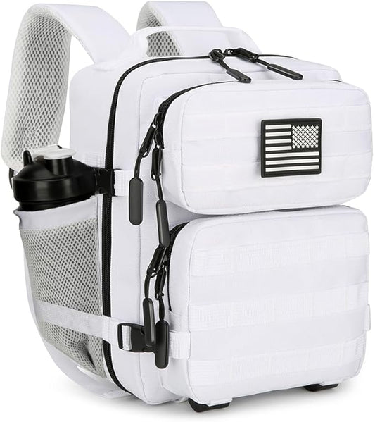 9L Mini Tactical Backpack for Men and Women, Tactical Backpack Small for Hiking, Small Tactical Bag（White）