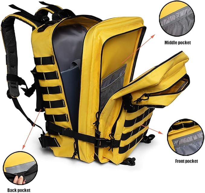 QT&QY 45L Military Tactical Backpacks Molle Army Assault Pack 3 Day Bug Out Bag Hiking Treeking Rucksack…