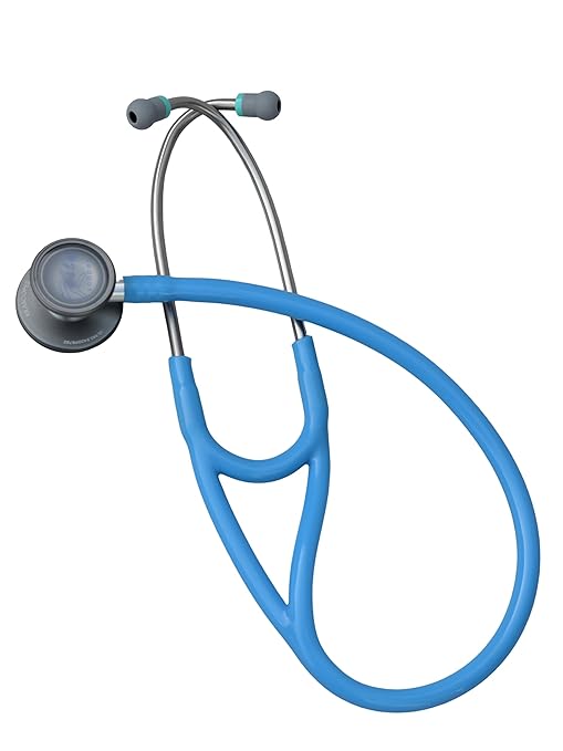 Virtuoso Dual Head Cardiology Stethoscope, Professional Quality, Classic Tube, KS-750 Sky