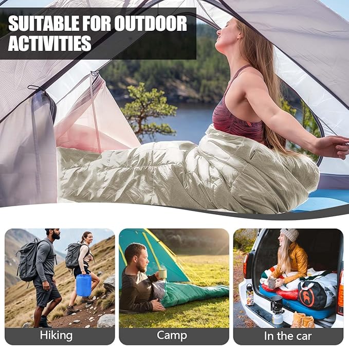 Camping Sleeping Bags for Adults Kids Waterproof Lightweight Sleeping Bag for Cold Weather or Warm Backpacking Hiking Mountaineering Indoor Outdoor Use