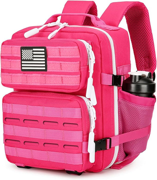 9L Mini Tactical Backpack 9L Assault Pack 9L Tactical Backpack Hiking Fitness Backpack（Rose Red）