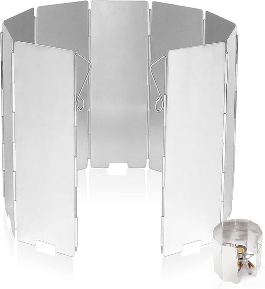 Camping Stove Windscreen 9 Plates Folding Outdoor Stove Windscreen Lightweight Windshield Heat Shield Stove Windshield for Backpacking Stove Butane Stoves Alcohol Stoves...