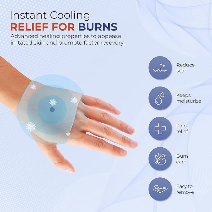BurnFix® Hydrogel Burn Gel Packets – 3.5 g Soothing First Aid Burn Cream for Instant Cooling Relief on Minor Burns, Sunburns & Scalds │ Ideal Emergency Kit Essential (Pack of 25)